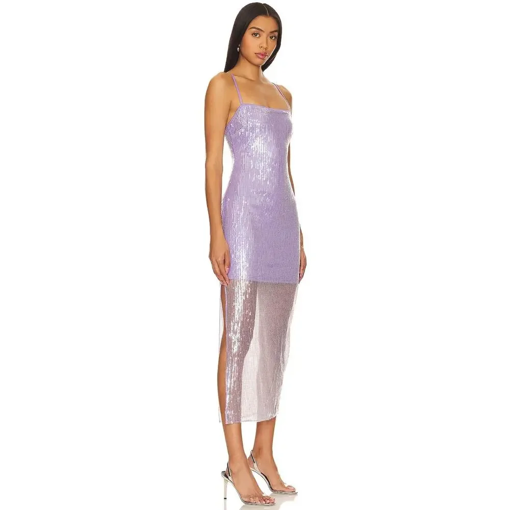 Astr Purple Sequin Midi Dress - Picture 2 of 4
